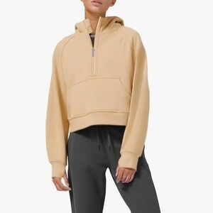 Cropped 1/2 zip neutral hoodie